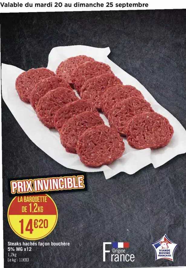 steaks hachés façon bouchère 5% mg x12