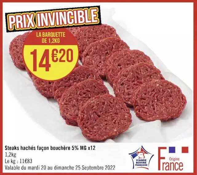 steaks hachés façon bouchère 5%mg x12
