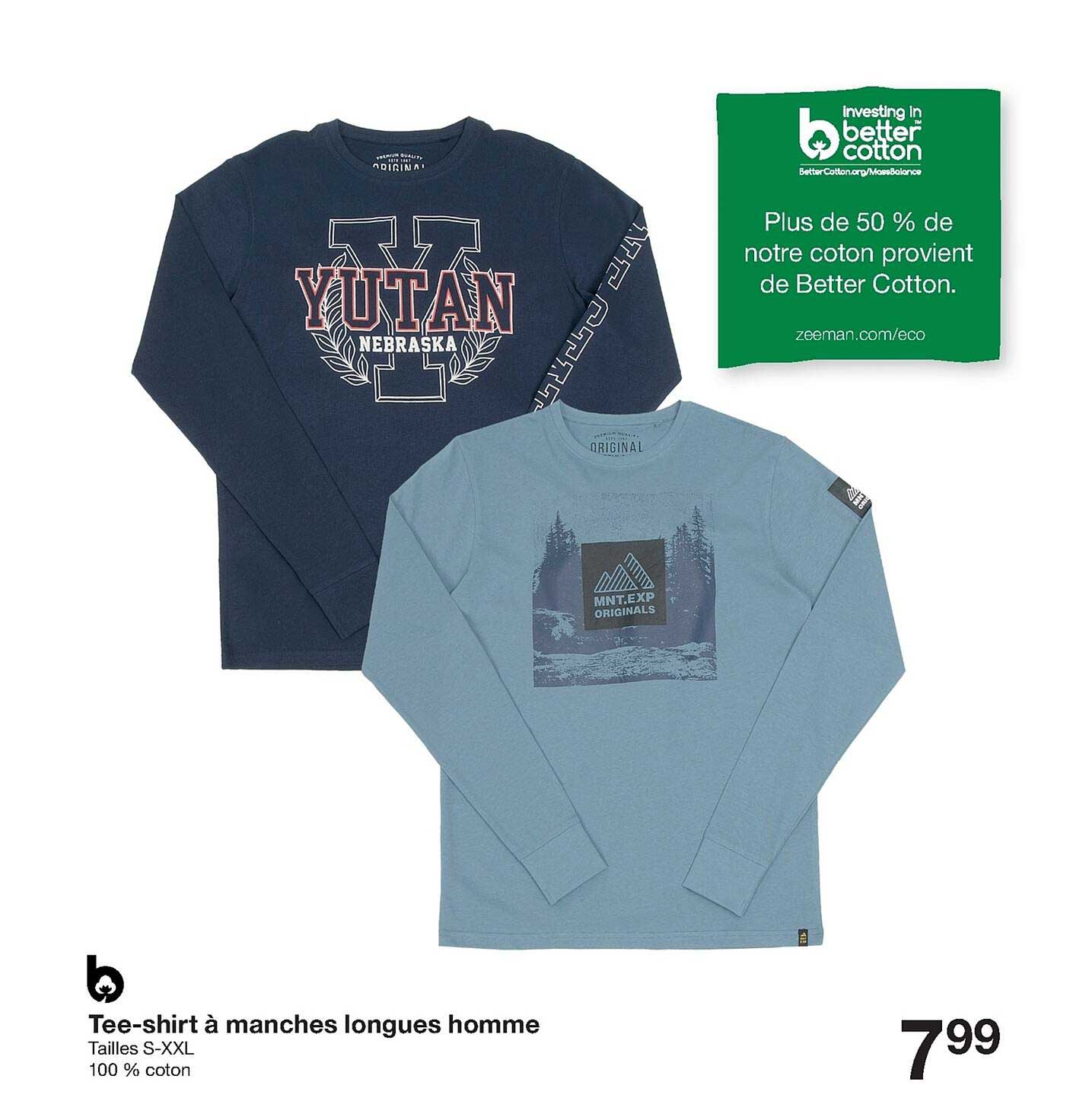 tee-shirt à manches longues homme