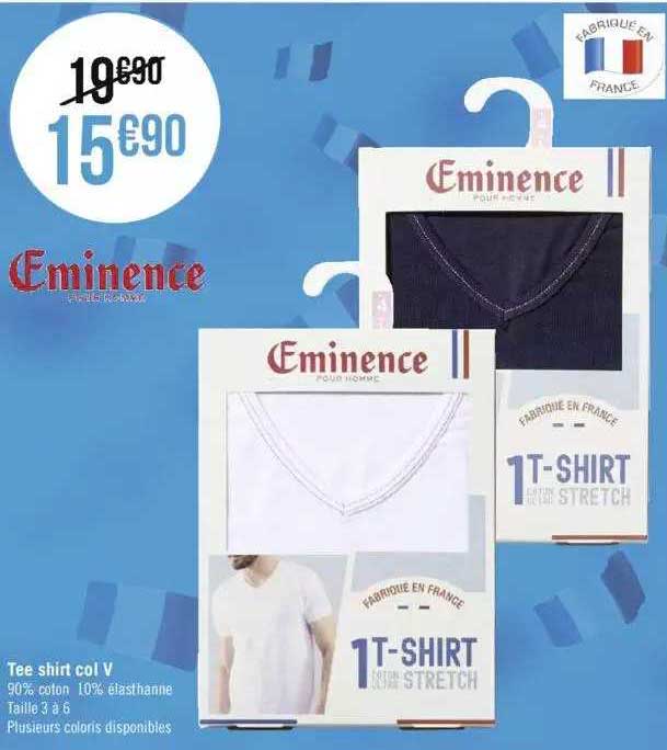 tee shirt col v eminence