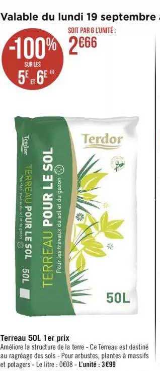 terreau 50l 1er prix