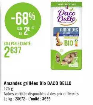 amandes grillées bio daco bello