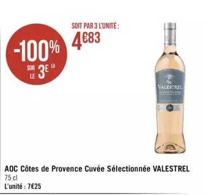 aoc côtes de provence cuvée sélectionnée valestrel