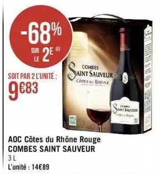 aoc côtes du rhône rouge combes saint sauveur