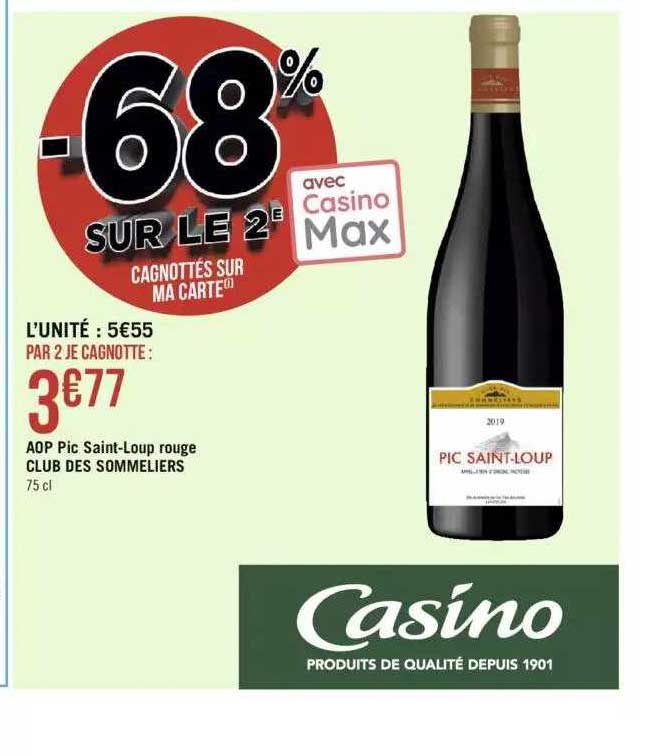 aop pic saint-loup rouge club des sommeliers casino