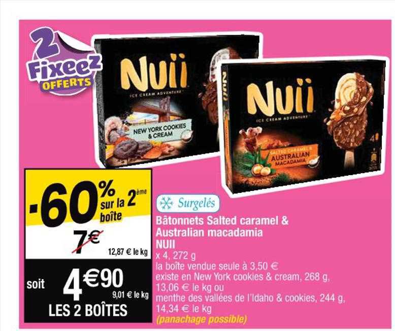 bâtonnets salted caramel & australian macadamia nuii