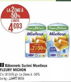 bâtonnets surimi moelleux fleury michon