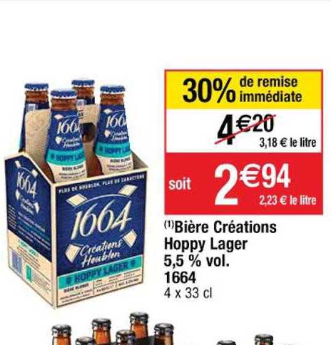 bière créations hoppy lager 5,5% vol. 1664