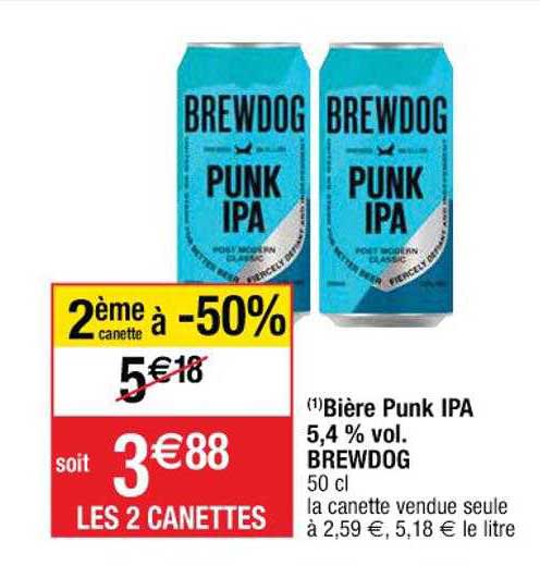 bière punk ipa 5,4% vol. brewdog