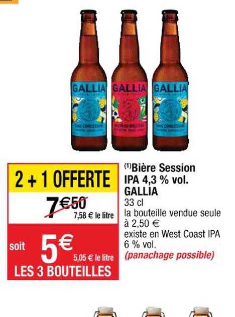 bière session ipa 4,3% vol. gallia