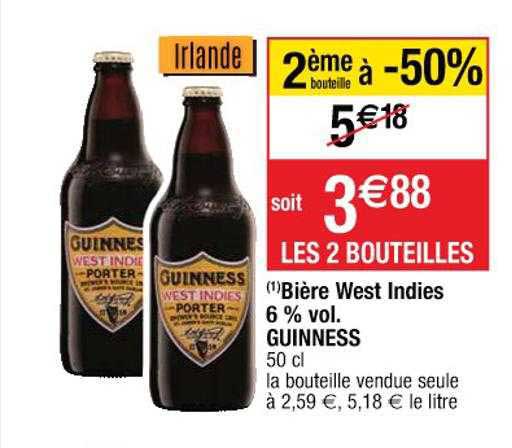 bière west indies 6% vol. guinness