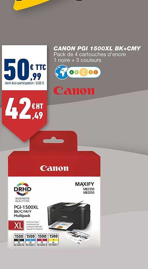 canon pgi 1500xl bk+cmy