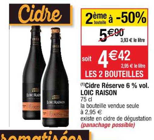 cidre réserve 6% vol. Loïc raison