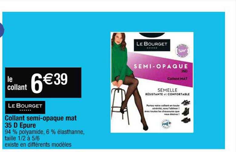 collant semi-opaque mat 35 d epure le bourget