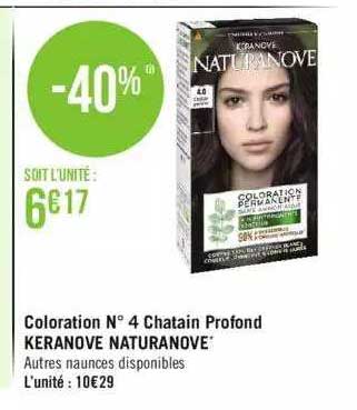 coloratiion n°4 châtain profond keranove naturanove