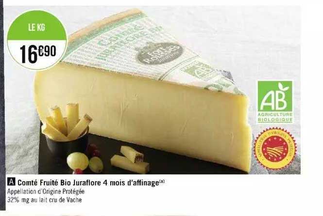 comté fruité bio juraflore 4 mois d'affinage
