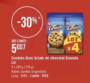 Coolies Gros éclats De Chocolat Granola Lu