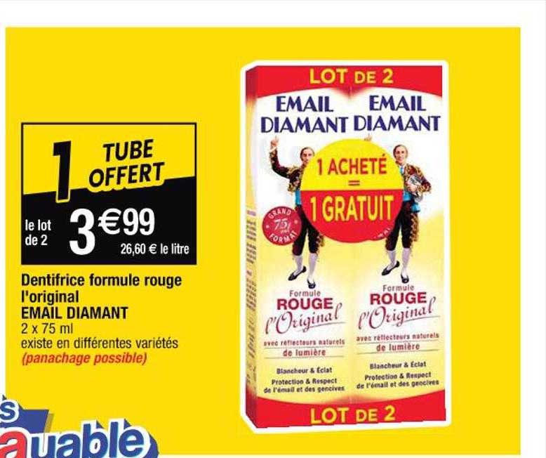 dentifrice formule rouge l'original émail diamant