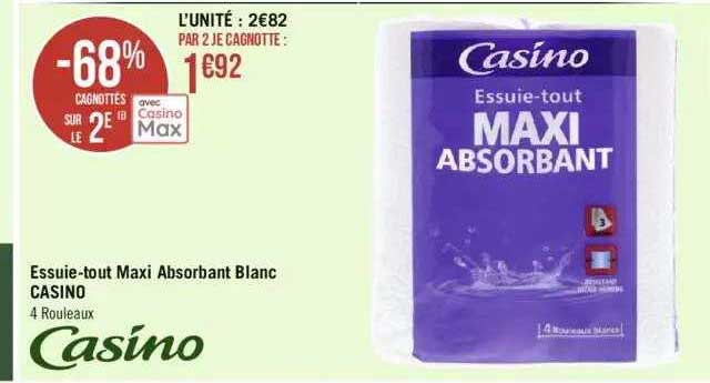 essuie-tout maxi absorbant blanc casino