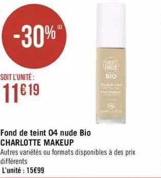 fond de teint 04 nude bio charlotte makeup