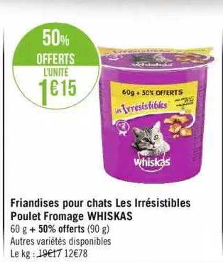 Friandises Pour Chats Les Irrésistibles Poulet Fromage Whiskas