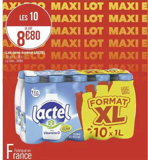 lait demi-écrémé lactel