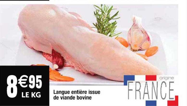 langue entière issue de viande bovine