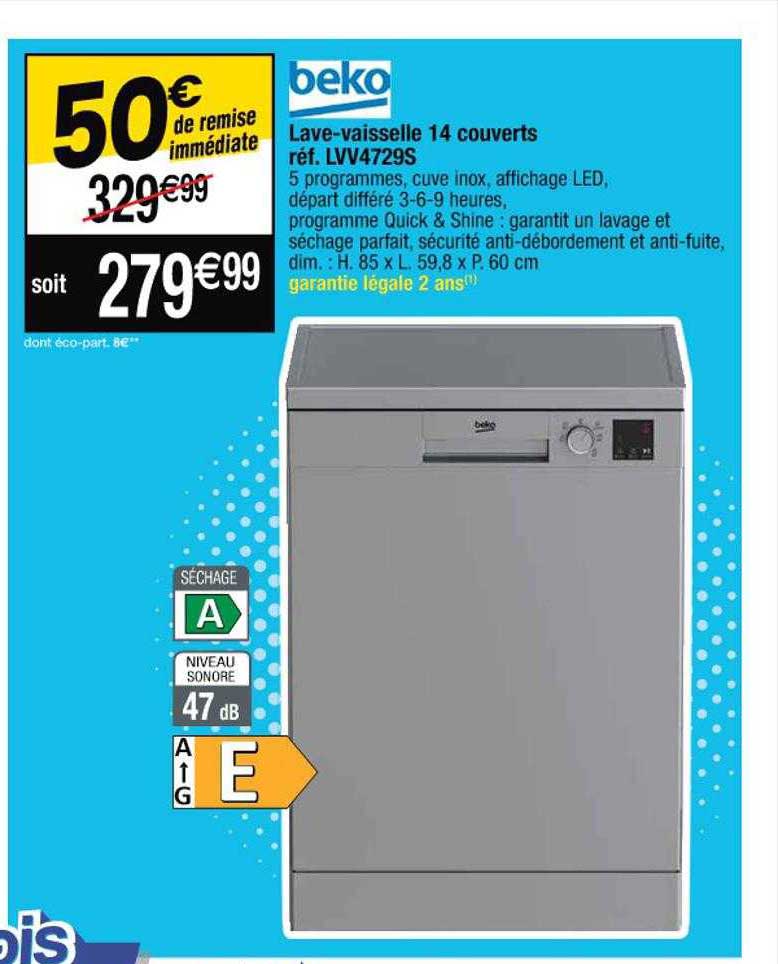 lave-vaisselle 14 couverts beko