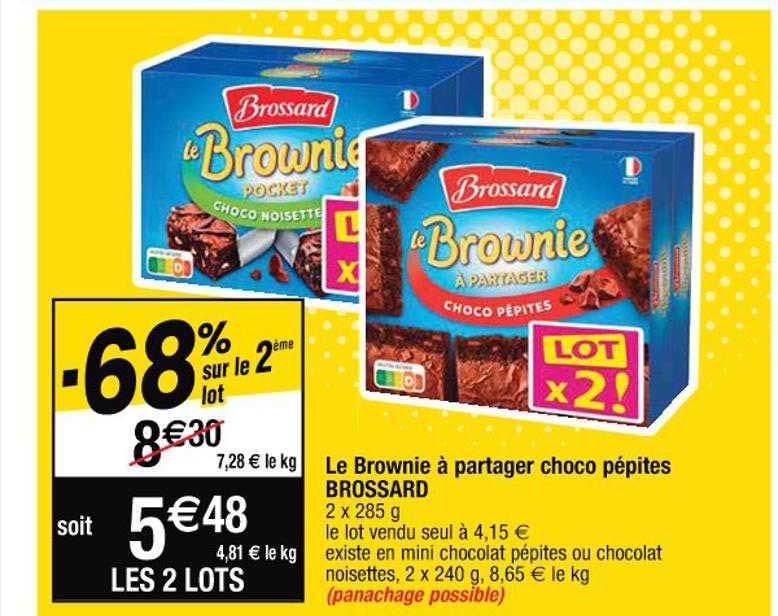 le brownie à partager choco pépites brossard