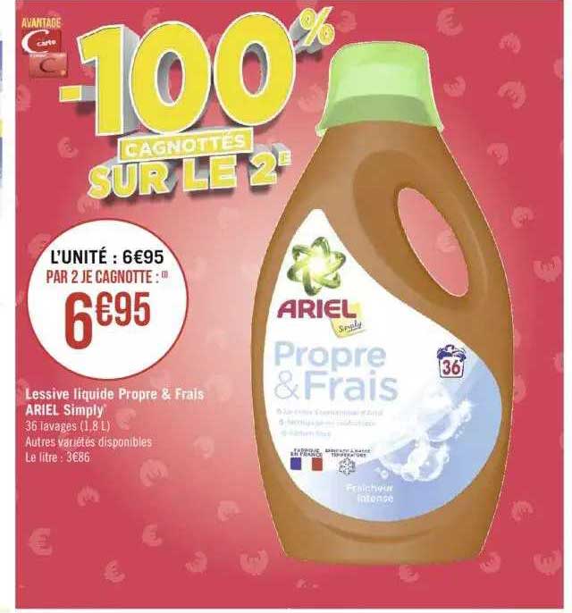 lessive liquide propre & frais ariel simply