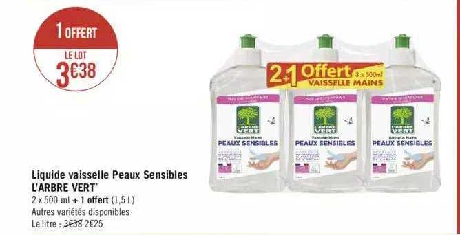 liquide vaisselle peau sensibles l'arbre vert