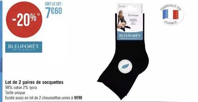 lot de 2 paires de socquettes bleuforêt