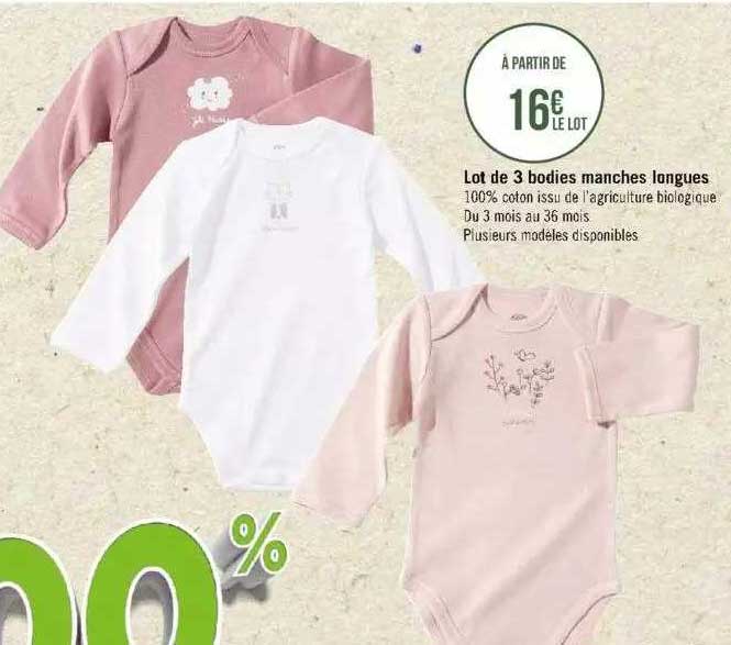 lot de 3 bodies manches longues