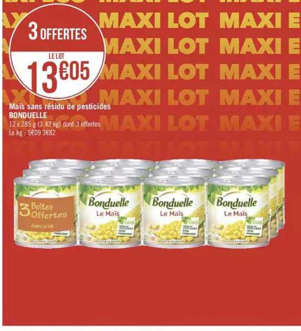 maïs sans résidu de pesticides bonduelle