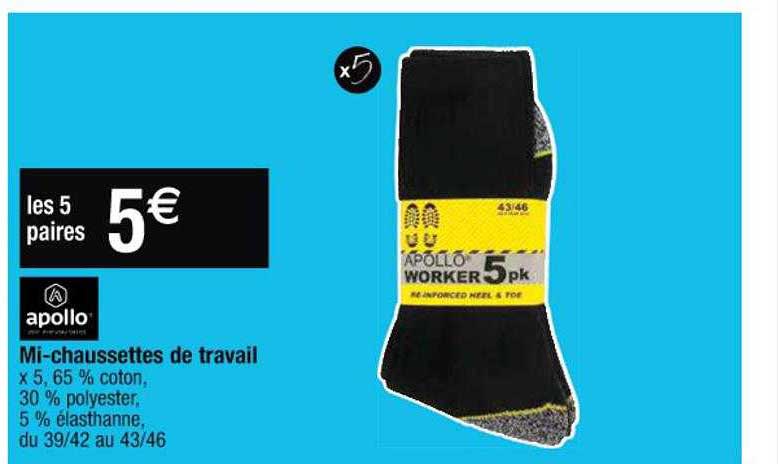 mi-chaussettes de travail apollo