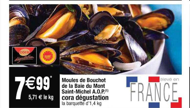 moules de bouchot de la baie du mont saint-michel a.o.p. cora dégustation