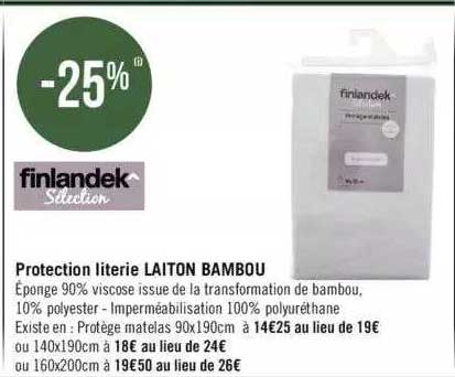 Protection Literie Laiton Bambou Finlandek Sélection