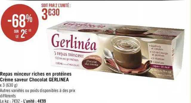 repas minceur riches en protéines crème saveur chocolat gerlinéa