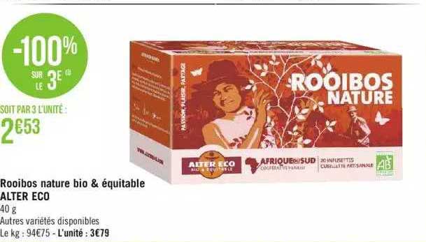 rooibos nature bio & équitable alter eco
