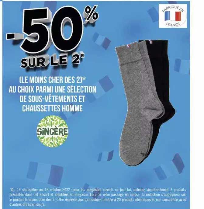 sous-vêtements et chaussettes homme sincère