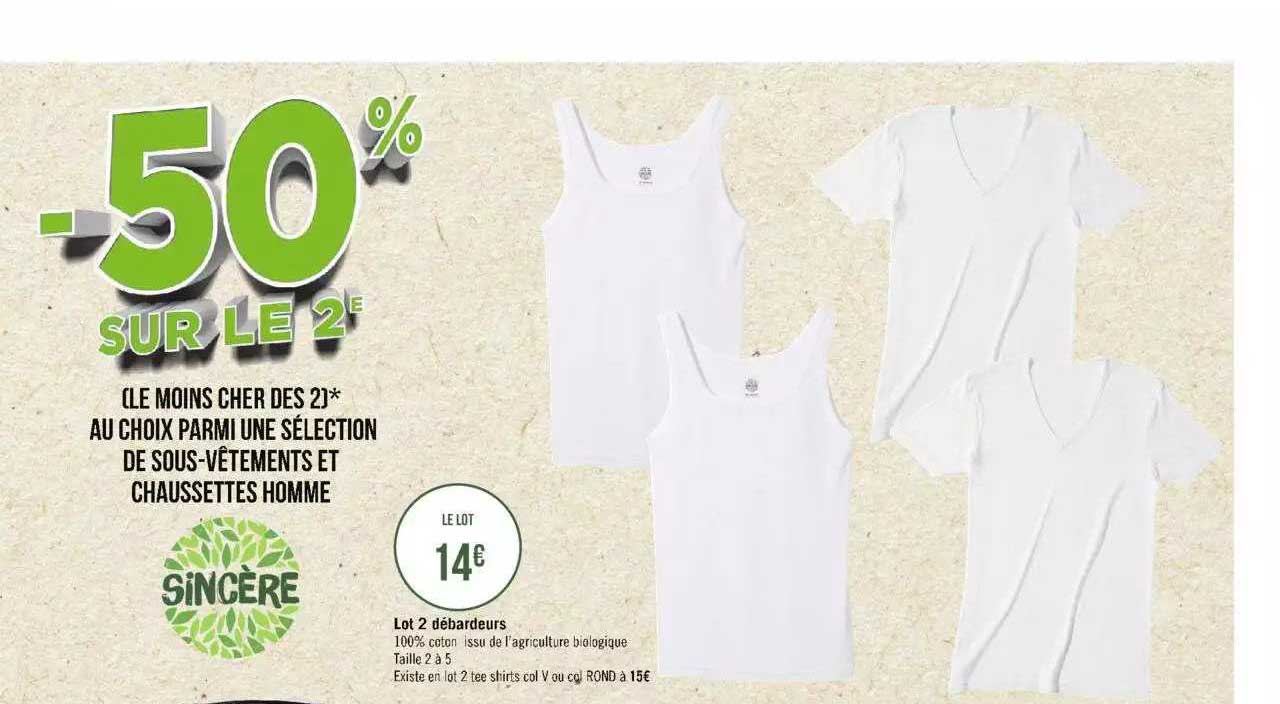 lot 2 débardeurs sincère