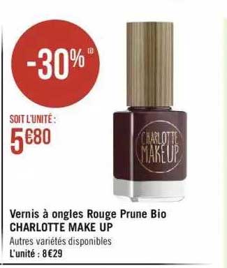 vernis à ongles rouge prune bio charlotte make up