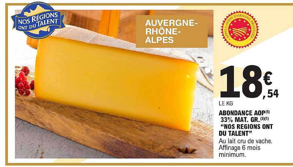 abondance aop 33% mat. gr. "nos régions ont du talent"