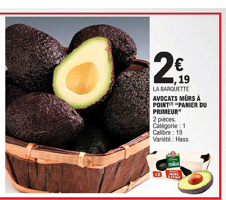 avocats mûrs à point "panier du primeur"