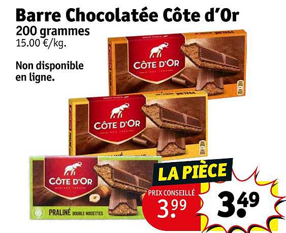 barre chocolatée côte d'or