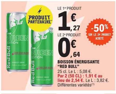 boisson énergisante "red bull"