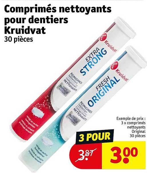 comprimés nettoyants pour dentiers kruidvat