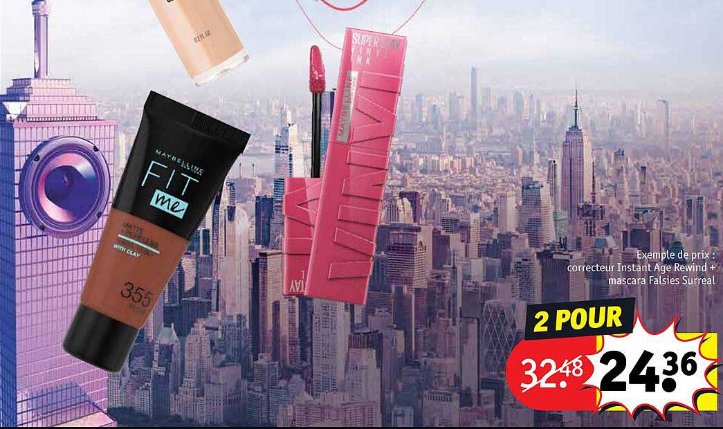 correcteur instant age rewind + mascara falsies surreal