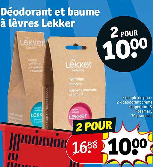 déodorant et baume à lèvre lekker