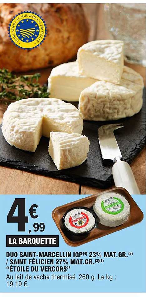 duo saint-marcellin igp 23% mat. gr. / saint félicien 27% mat. gr. "étoile du vercors"